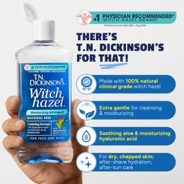 T.N. Dickinson's Witch Hazel Alcohol Free Moisturizing Astringent | 100% Natural Witch Hazel | Calms, Nourishes, Hydrates Skin | for Face & Body | 16 Fl Oz