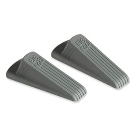 Master Caster 00972 Big Foot Doorstop, No Slip Rubber Wedge, 2 1/4w x 4 3/4d x 1 1/4h, Gray, 2/Pack