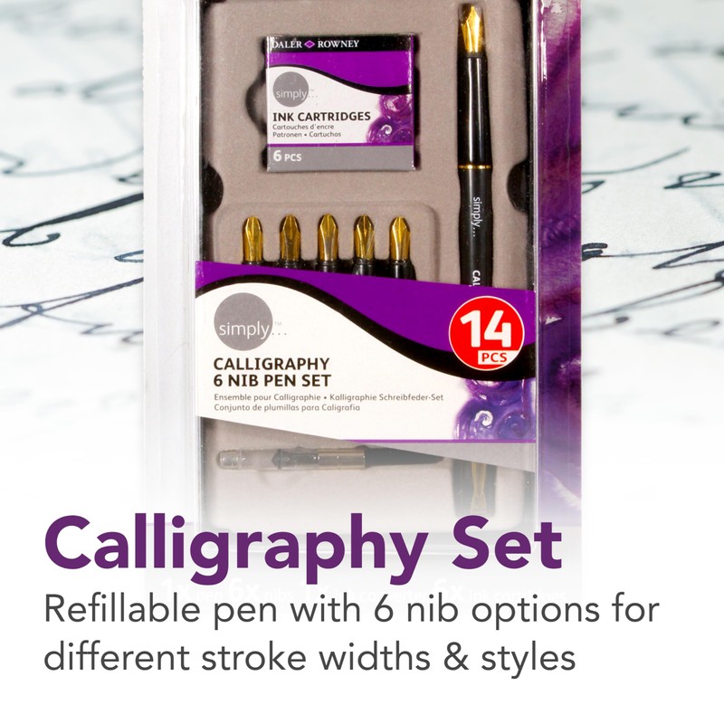 Daler-Rowney Simply 13pc Calligraphy & Nib Pen Set, Lettering Set,
