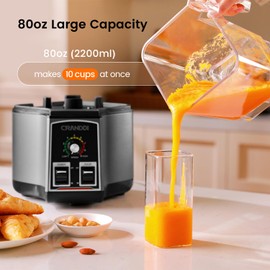 CRANDDI Commercial Kitchen Smoothie for Blender - 80oz Blender with Tamper and Removable Soundproof Cover, Quiet Blenders for Smoothies, Countertop Blenders for Ice Crushing, Blending, K85 (Gray)