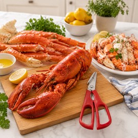 Detachable Seafood Scissors for Crab & Lobster – 2Cr14 Stainless Steel Kitchen Shears for Shellfish Prep