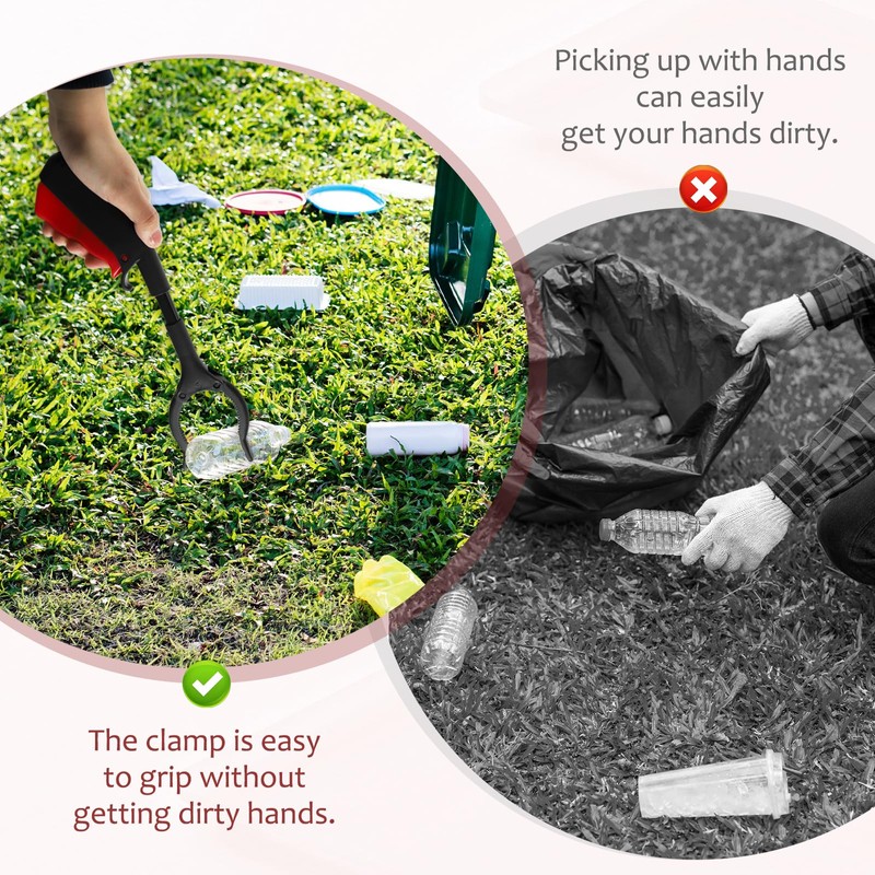 2 Pcs Short Grabber Reacher Tool,Small Grabber Reacher Tool Non-Slip