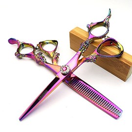 5,5 Zoll und 6 Zoll violett Friseur Schere Barber Professionelle Haarschere hand-cutting und Effilierschere