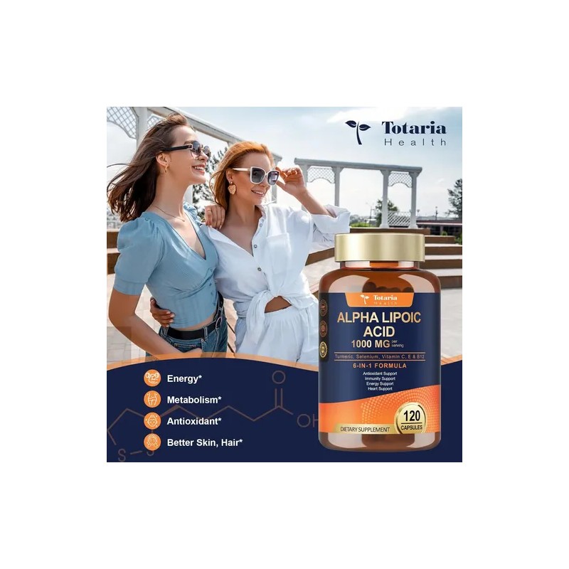 Totaria Acido Alfa Lipoico 1000mg Con 120 Caps Hecho En