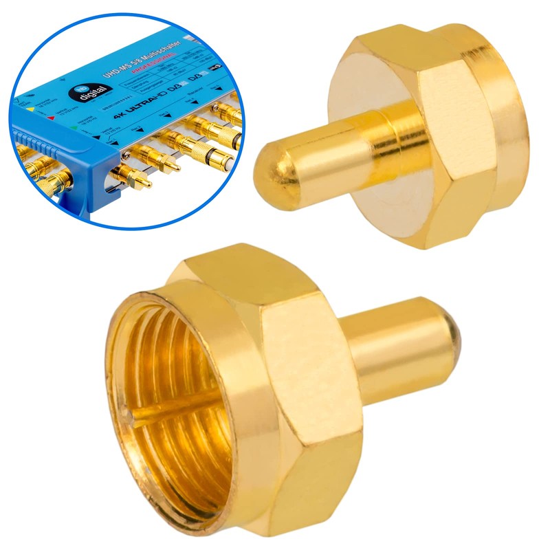 HB-DIGITAL F-Termination Resistor 75 Ohm F-Coupling SAT Gold-Plated Wide Nut