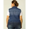 uxcell Women's Plus Size Buttons Denim Vest with Two Chest