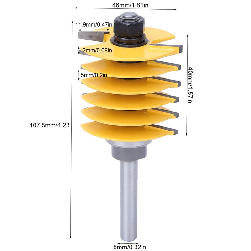 Finger Joint Router Bit with 8mm Shank Woodworking Milling Tenon