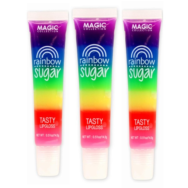 3 Pcs Rainbow Color Sugar Lipgloss