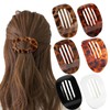 Weidllys 6 Pcs Flat Hair Clips Round Square French Secure Strong Hold Grip Barrettes， for Womens Styling Plastic Curve No Slip Accessories Claw Clamp, for Daily Use, Weddings, Parties, Sports & More