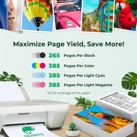 COLORETTO Remanufactured Ink Cartridge 5 Pack (2 Black 1 Cyan 1 Magenta 1 Yellow) Combo Pack Replacement for Epson 125 T125 Used for Epson NX530 NX625 323 325 520 NX125 NX127 NX130 NX230 Printer