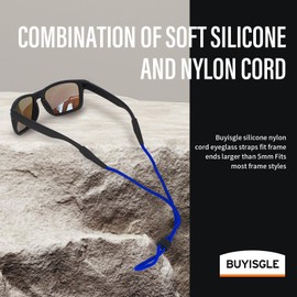 Buyisgle No Tail Adjustable Eye Glasses Holder Cable Strap - Sunglasses Straps Cords for Men Women - Eyeglass Holders Around Neck - Eyewear String Lanyard Retainer - 2PCS（16in Green