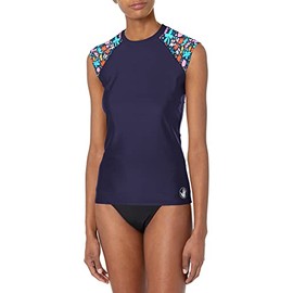 Body Glove Playera de Manga Casquillo estándar Exhale para Mujer con UPF 50, Estampado Floral de Campos vívidos, L Chiquita