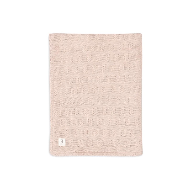 Jollein 517-511-67066 Babydecke Strick Grain Knit mit Teddyfell rosa (75x100