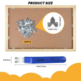 letesult Glazier Point Driver Tool, Glazier Setting Tool with 120 Glazing Push Points, Glazing Push Point Driver Tools with Blue Rubber Grip for Wooden Framing Backing Glass Picture Cross Stitch