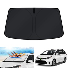 KUST - Parasol de parabrisas plegable para Toyota Sienna 2011-2020, protector de visera plegable que bloquea los rayos UV y mantiene tu coche fresco