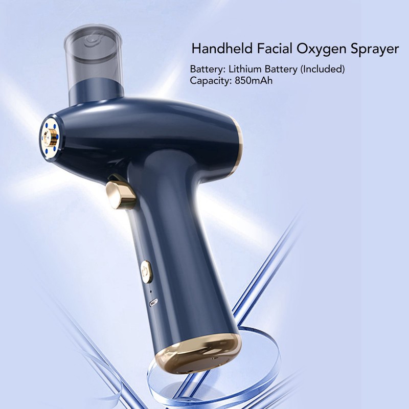 Facial Oxygen Spray Injector Red Blue Light High Pressure Fine