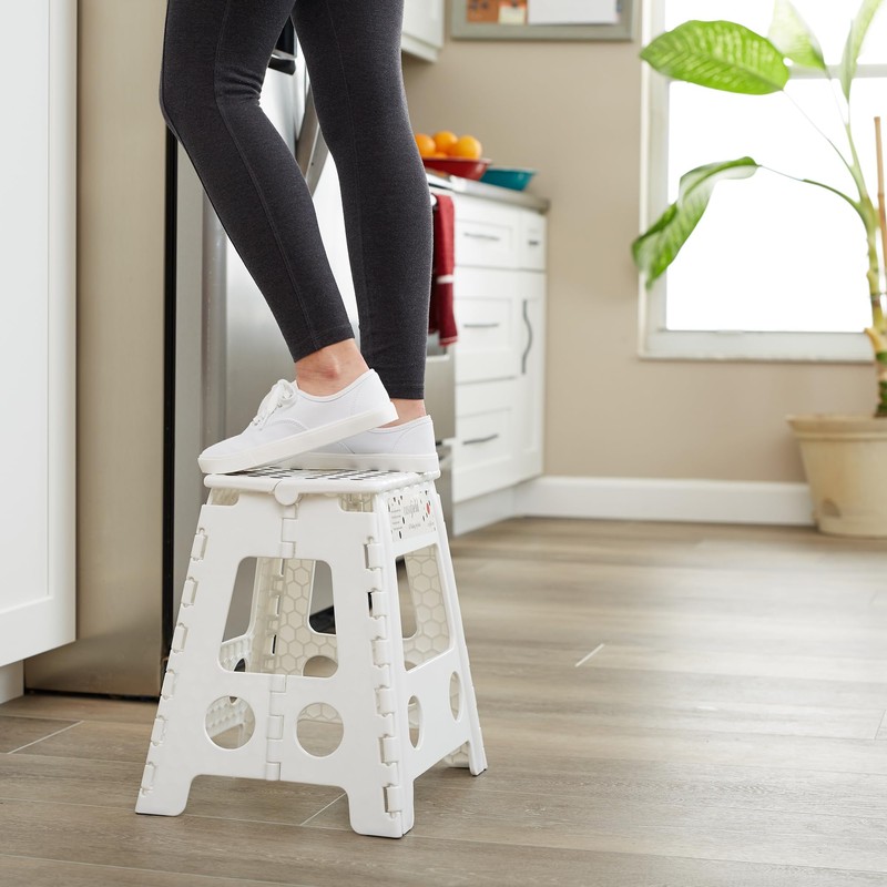 Casafield 16" Folding Step Stool with Handle (Set of 2),