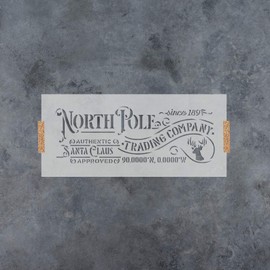North Pole Trading Stencil - Reusable Stencils for Painting - Create DIY North Pole Trading Home Decor