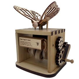 ABONG 3D Wood Craft Mechanical Butterfly Model | 73 Pieces of Hardwood and Birch Plywood | with Illustrated Monarch Butterfly Life Cycle