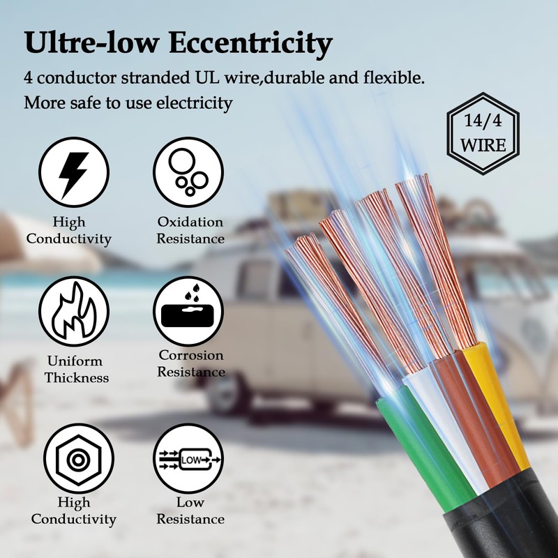 4 Way Trailer Wire - 14 Gauge 4 Conductor 30FT