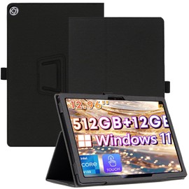 AIJAKO Tablet Case for CHUWI 2024 Hi10 Max 2 in 1 Tablet 12.96" inch, Premium PU Leather Folio Folding Stand Protective Case Cover with Hand Strap Magnet for CHUWI Hi10 Max Tablet 12.96 Inch