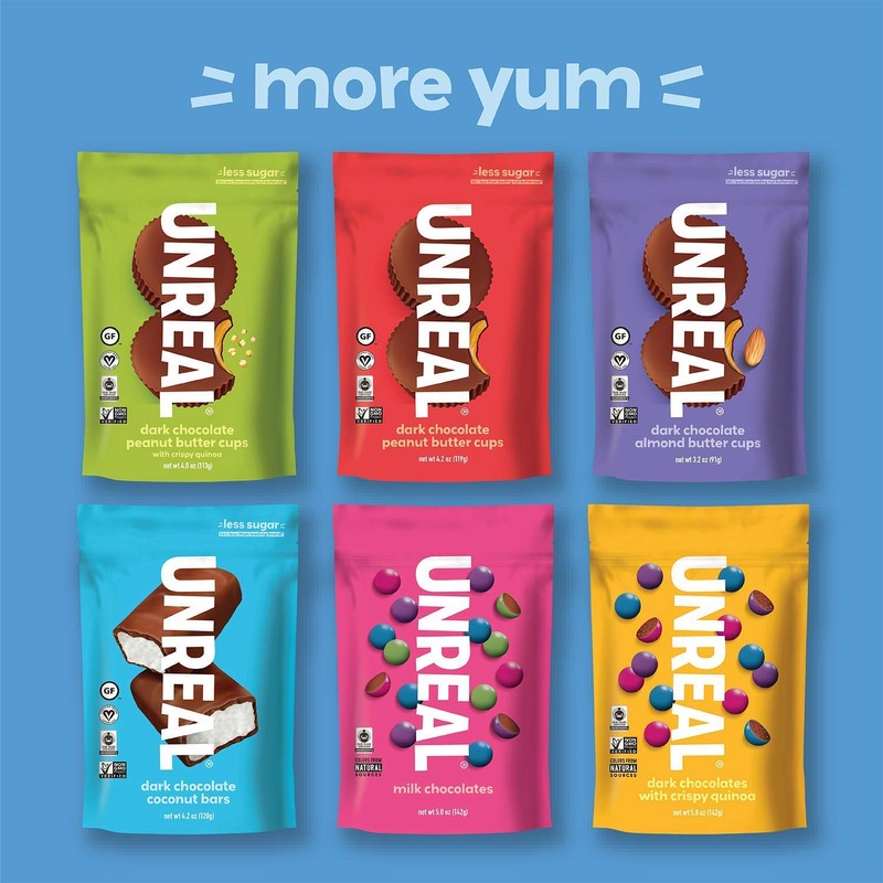 Unreal Dark Chocolate Peanut Gems | Certified Vegan Fair Trade,