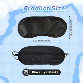 Oslynia 30 Pcs Eye Mask for Sleeping, Black Blindfolds Adults for Playing, Sleep Mask with Elastic Straps, Comfortable Blackout Sleeping Eye Covers for Kids Women Men, Blindfolds for Party Supplies