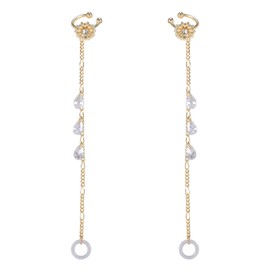 AoedeJ Anti-lost Holder Earrings for AirPods 14K Gold Plated Dangle Earring Wireless Earphone Holder Strap Compatible with AirPods Pro 1 & 2 (Ear Cuff-3)