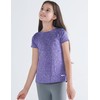 4 Pack: Youth Girls Athletic Shirts, Short Sleeve Dry Fit