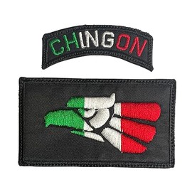 Mexico Eagle Patch and Chingon Tap Patch 2pcs - Tactical Military Morale Embroidered Patch Hook Fastener Backing