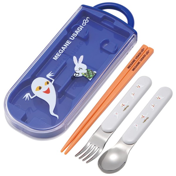 Skater TACC2AG-A Trio Set Chopsticks Spoon Fork Glasses Rabbit, Antibacterial, Made in Japan