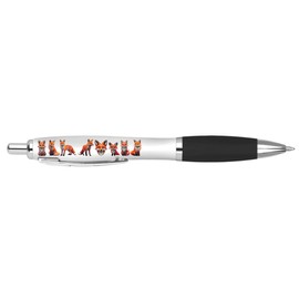 DV DESIGN 1 x Fox Black Pen - Wild Foxes Vixen Animals Stationary School Equipment Teacher Friend Kids Girls Boys Christmas Birthday #81337