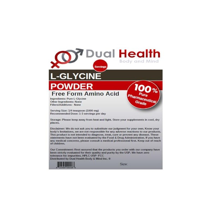 Glycine Powder (4 oz) Pure Free Form Glycine Bulk Supplements,