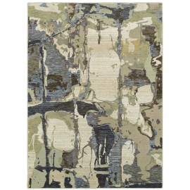 Homeroots 2' X 3' Blue and Gray Abstract Power Loom Area Rug