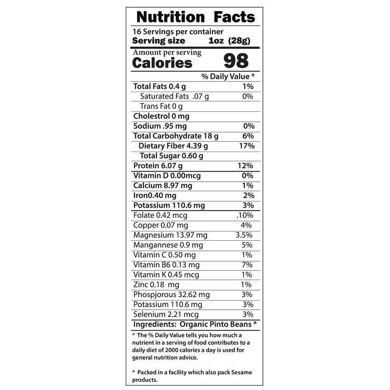Certified Organic Pinto Beans Raw non-GMO Vegan Bulk (5LB)