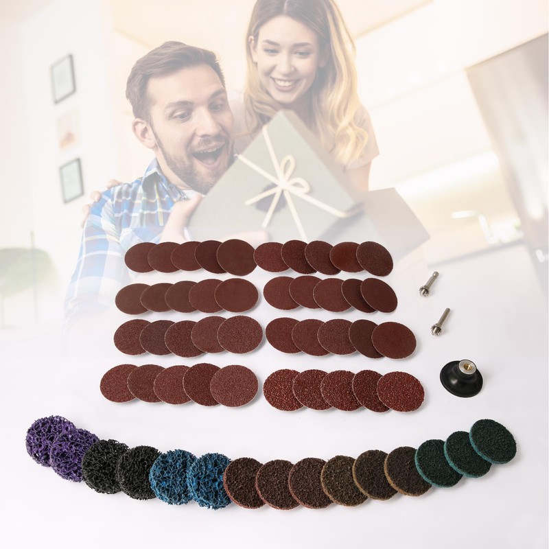 HOMEIDOL 55Pcs 2 inch Roll Lock Quick Change Discs Set,