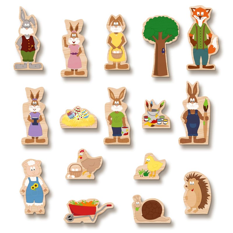 yoamo Easter calendar with play case with 16 wooden figures