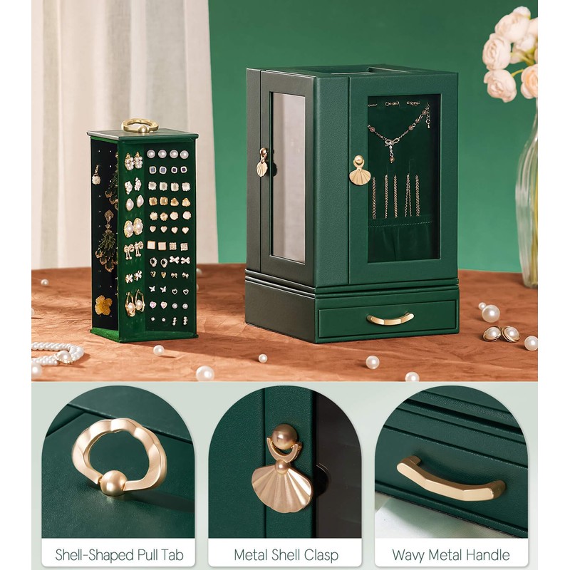 Enthralite Jewelry Box large for Dresser: Women Necklace Ring Storage