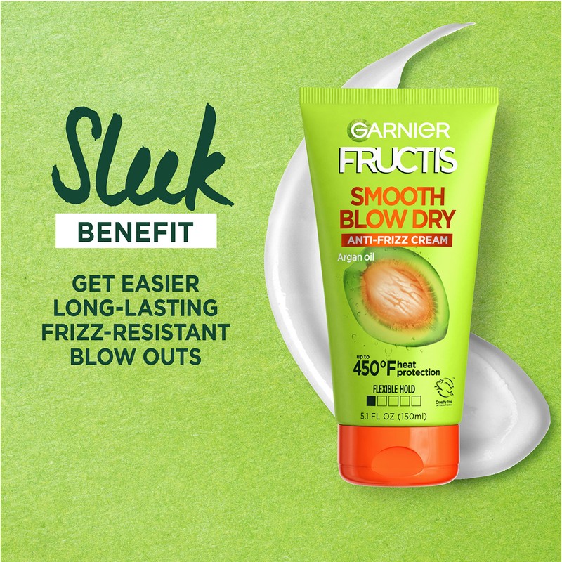 Garnier Fructis Style Smooth Blow Dry Anti-Frizz Cream, 5.1 fl.