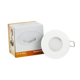 Tecnolite - Lámpara Downlight Empotrable a Prueba de Vapor, Potencia Máx. 50 W, Base GX5.3, No incluye foco