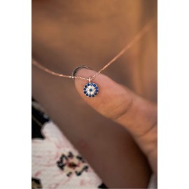 Einzelstück® Jewellery Set Nazar Necklace and Bracelet I 925 Sterling Silver Gold-Plated I Zirconia Stones, Sterling Silver, Cubic Zirconia