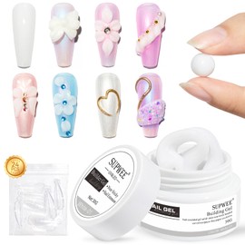 SUPWEE 30g Solid Builder Gel for 3D Nail Art Design, Non Stick Hand Building Gel, White Modeling Salon Nail DIY at Home