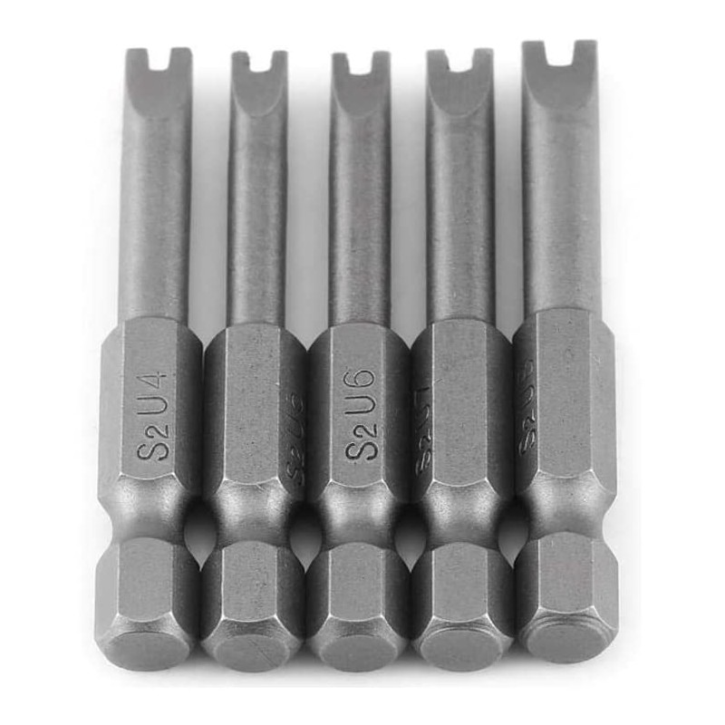 Uacen 5 Pcs Screwdriver U Type, U Shape Bits U4