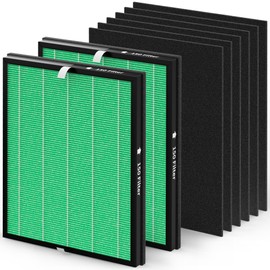 VALZONE 2 Pack 150 True HEPA Filter Replacement Sets for Coway Airmega 150 Air-Purifier, 2 *Green True HEPA and 4 *Active Carbon Filters, Part Number AP-1019C-FP