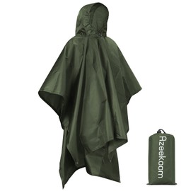 Azeekoom Rain Jacket Rain Poncho, Raincoat Waterproof Unisex Camping Tent Camping Blanket 3 in 1 Multifunctional Rain Cape for Picnic Outdoor Trekking Camping Fishing Hunting Trips