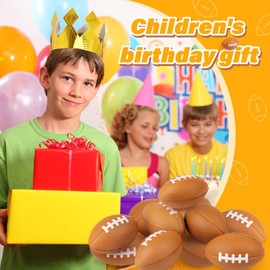 Waenerec Mini Football Stress Ball 20 Packs Football Party Favors Small Foam Squeeze Anxiety Toy Sports Squishy Ball for Kids School Carnival Reward Football Party Decorations Supplies