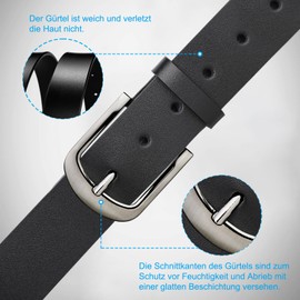 TANGCHAO Men's Leather Belt Classic Pin Buckle 38 mm Wide Men's Belt for Men and Women Black, 01 black