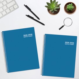 Monthly Planner 2026-2030, 5-Year Calendar Planner 2026-2030, Jan 2026 – Dec 2030, 8.5 x 11 In, Ruled Spread, Flexible Cover, Spiral Wirebound, Pocket, 60 Coated Monthly Tabs, Notes ＆ Habit Tracker, A4 Planner, Green