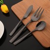 JASHII 5-Piece Black Hammered Flatware Hostess Set Stainless Steel Serving