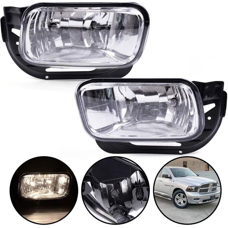 G-PLUS Bumper Fog Lights Compatible with 2009-2012 Dodge Ram 1500